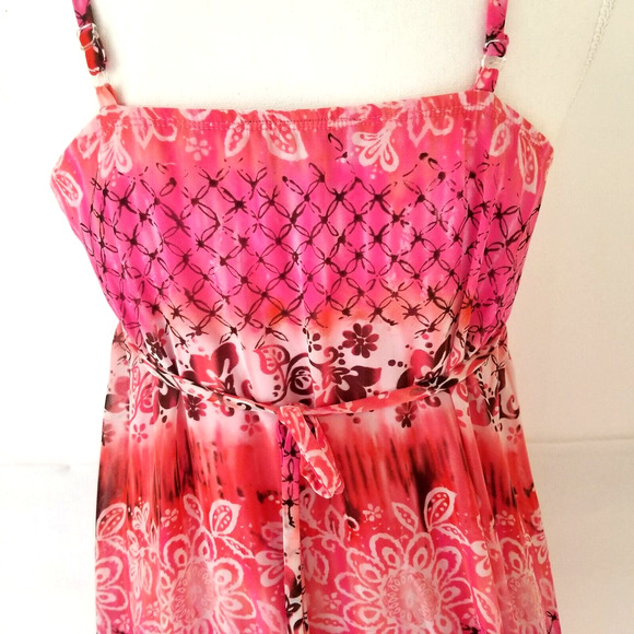 iZ Amy Byer, Girl Floral ruffle dress, coconut shell Buckle front - Size 12 - Picture 6 of 7